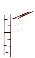Лестница кровельная стеновая дл. 1860 мм без кронштейнов (3011)