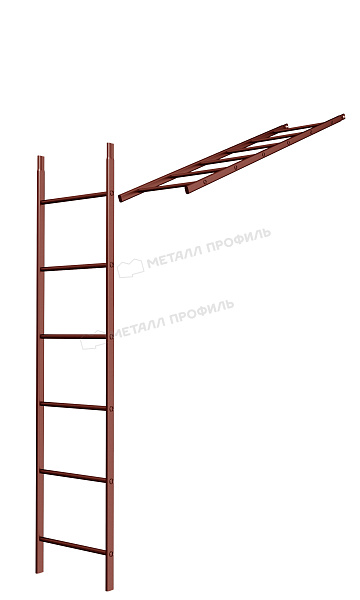 Лестница кровельная стеновая дл. 1860 мм без кронштейнов (3011) ― заказать по доступным ценам в Компании Металл Профиль.