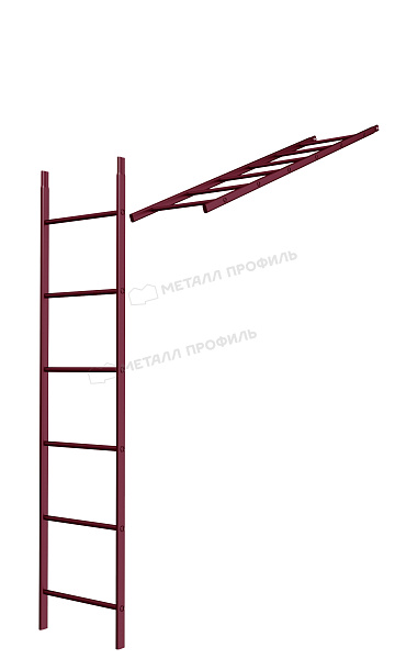 Лестница кровельная стеновая дл. 1860 мм без кронштейнов (3005) ― где купить в Омске? У нас!